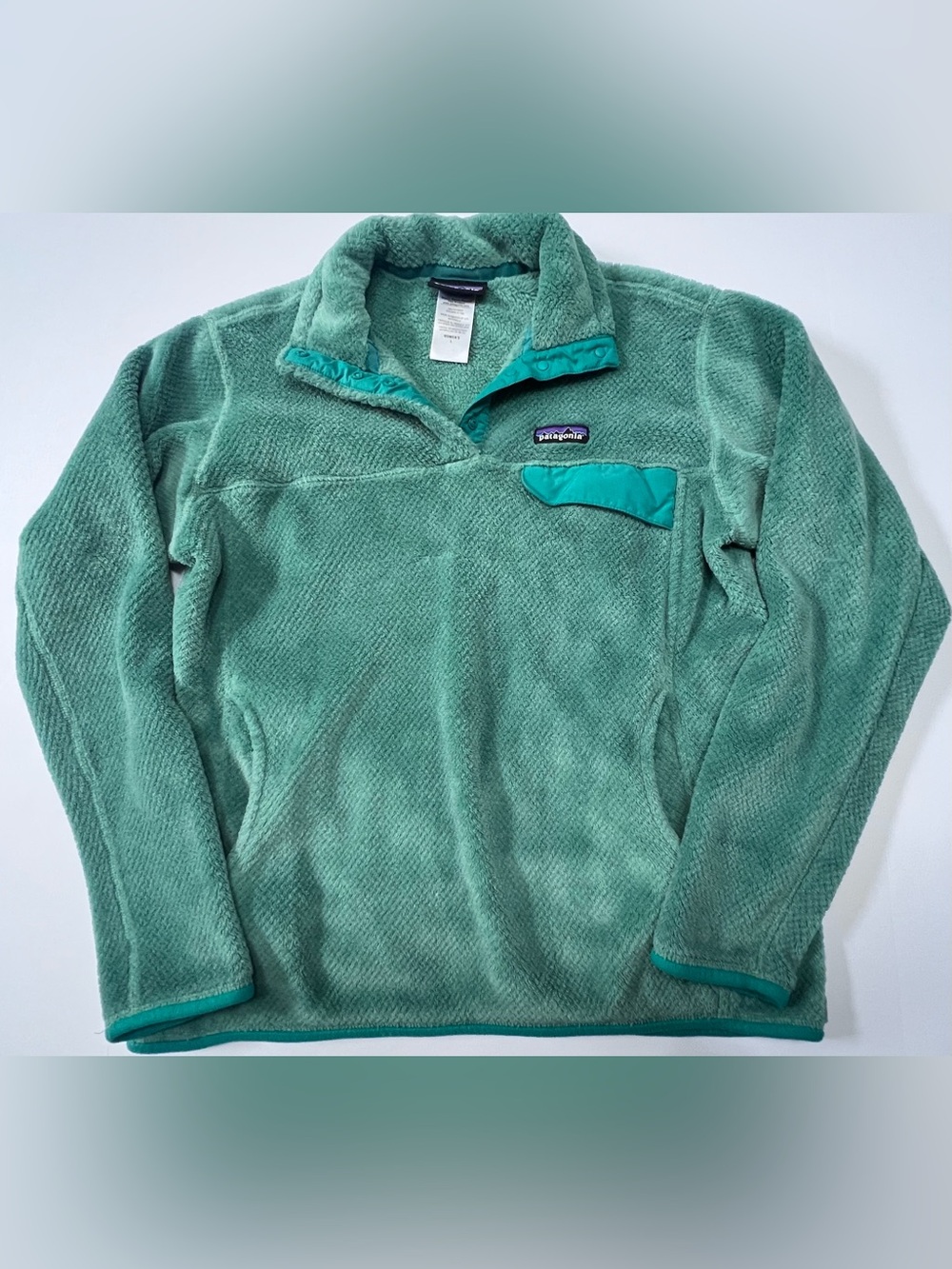 Patagonia Synchilla Snap-T Pullover Fleece Women’s Large Mint Green Teal